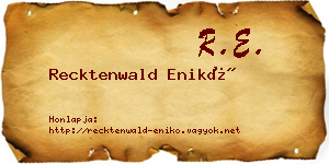 Recktenwald Enikő névjegykártya